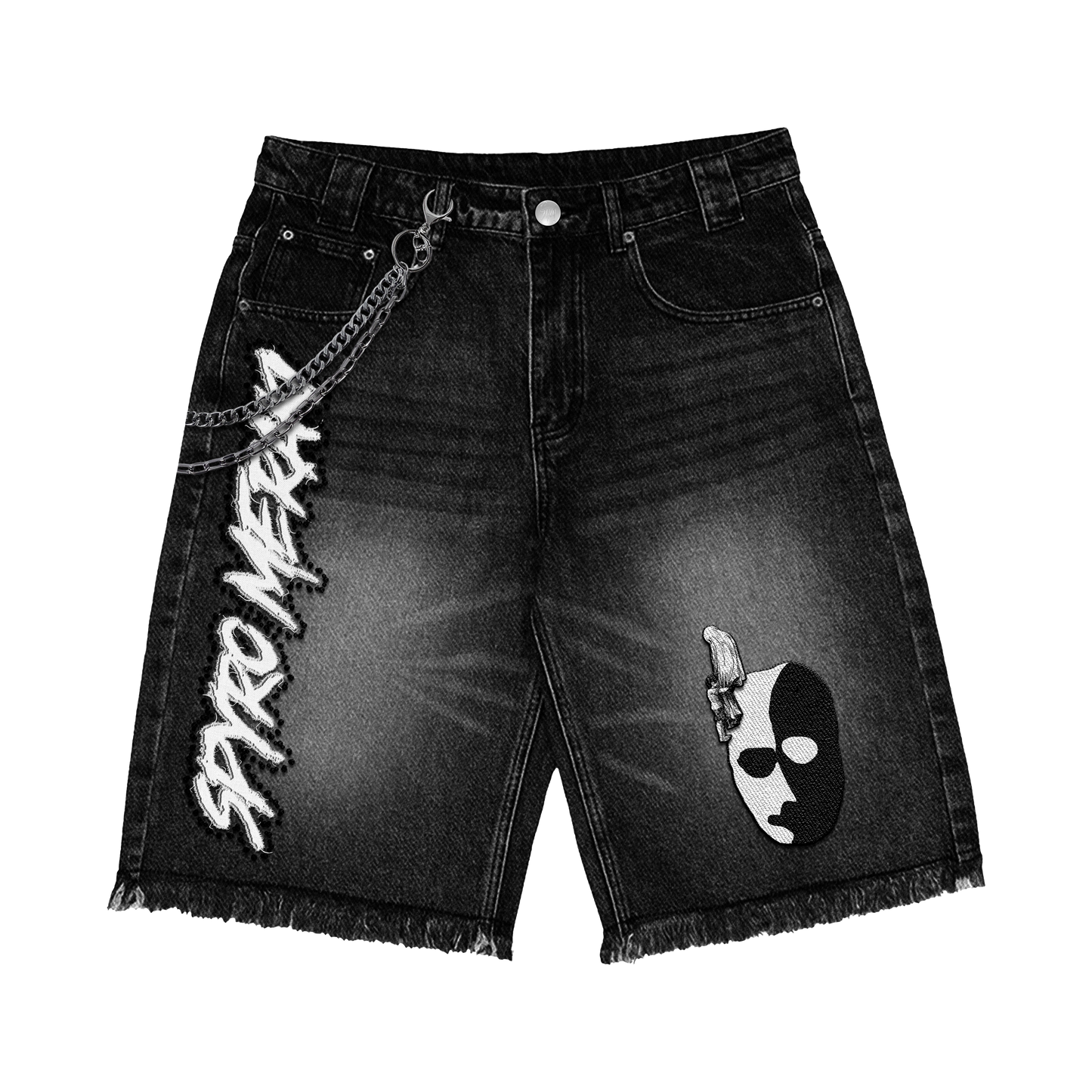 Double Face Jorts Black