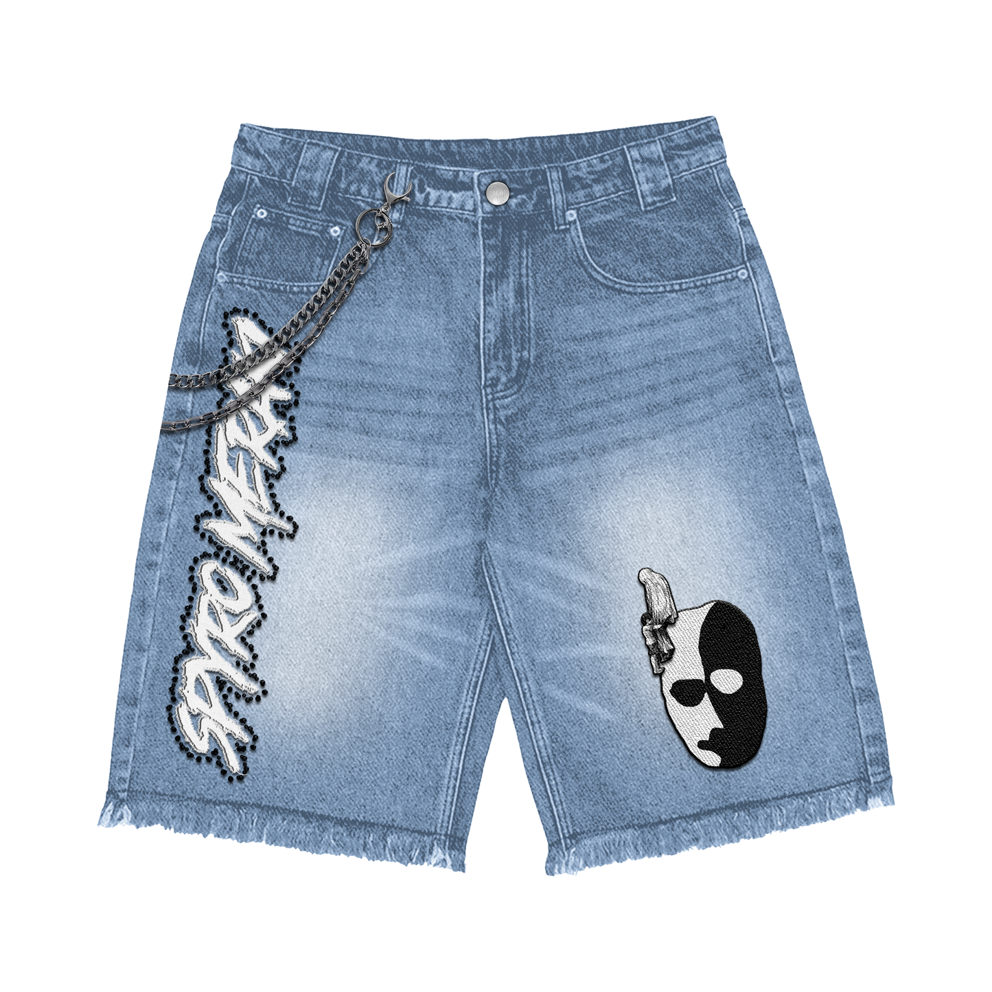 Double Face Jorts Blue