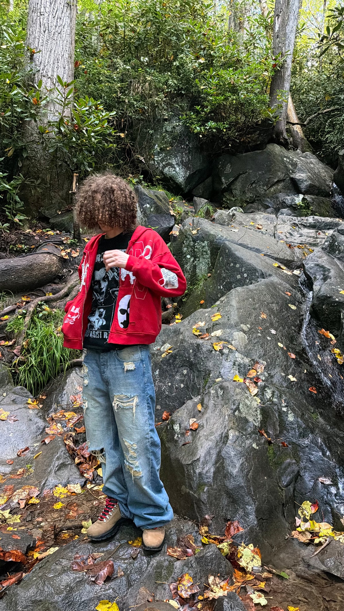 Red Double Face V2 Zip Up