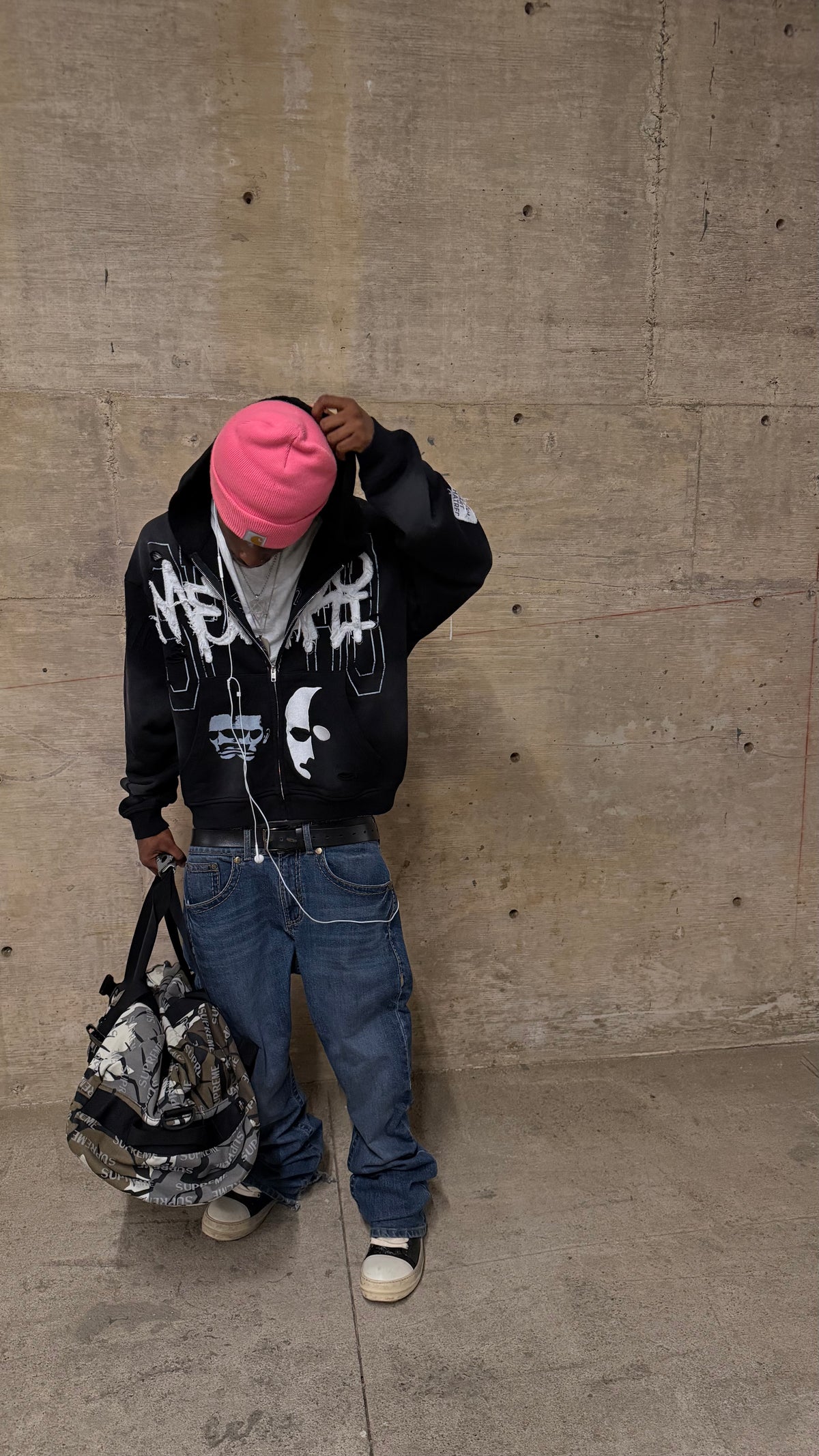 Black Double Face V2 Zip Up