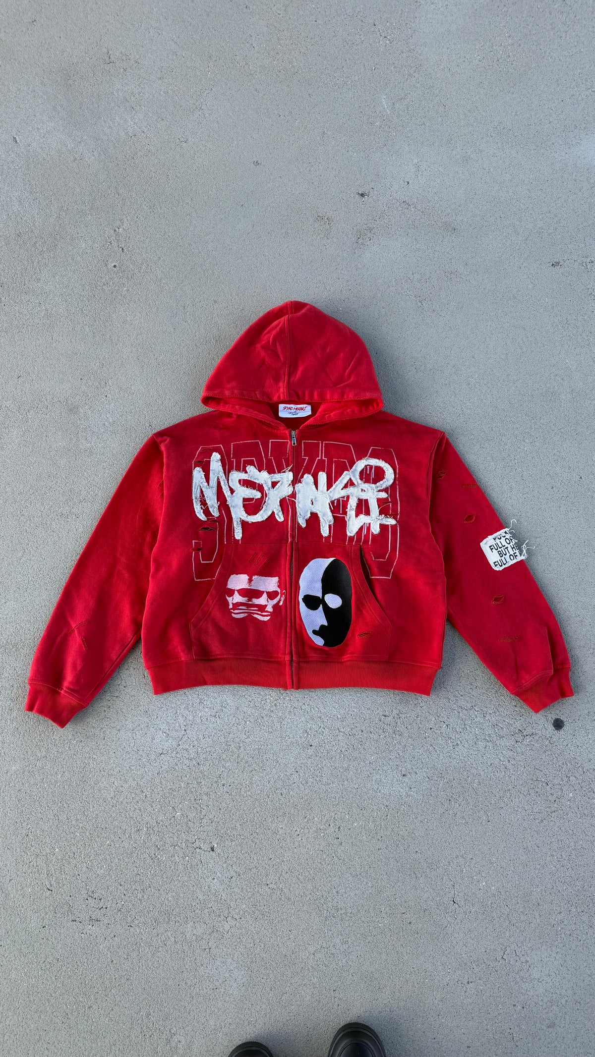 Red Double Face V2 Zip Up