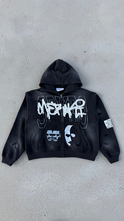 Black Double Face V2 Zip Up
