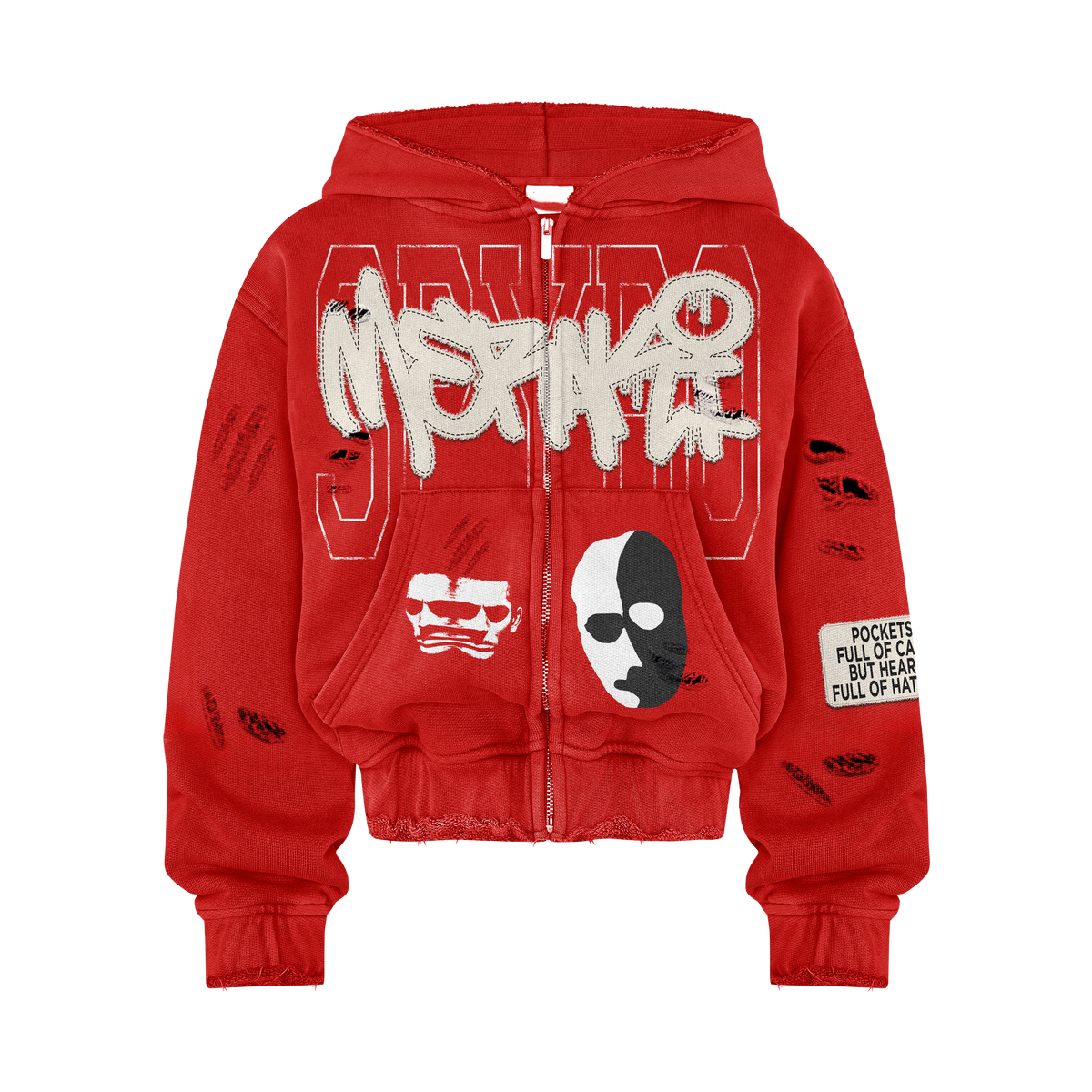 Red Double Face V2 Zip Up