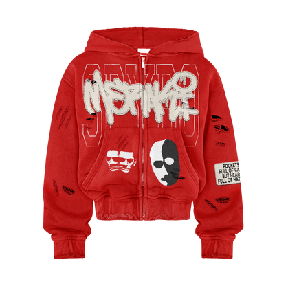 Red Double Face V2 Zip Up
