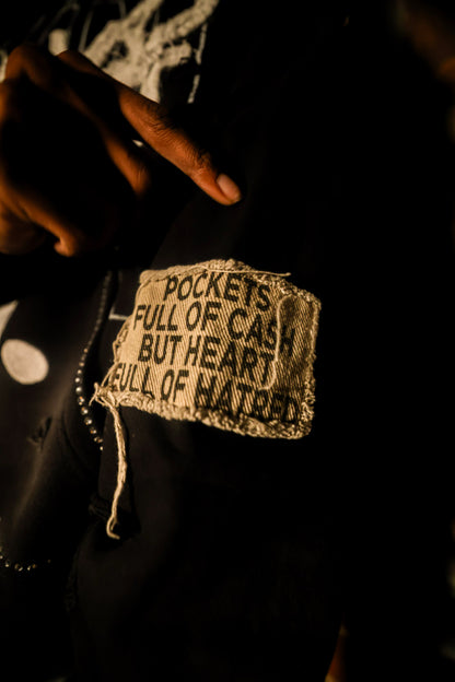 Black Double Face Hoodie Zip Up