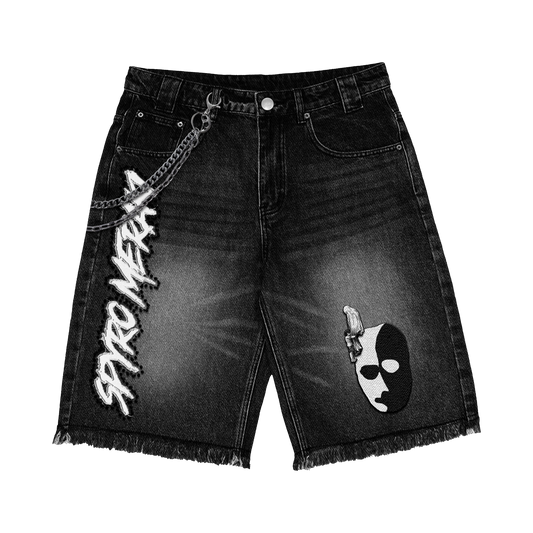 Double Face Jorts Black