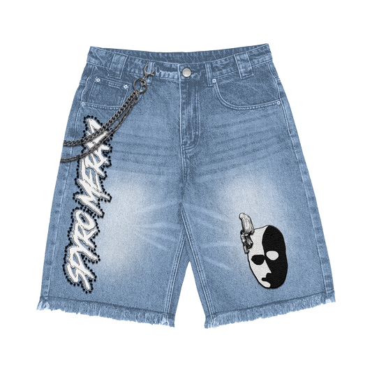 Double Face Jorts Blue