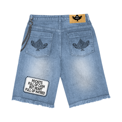 Double Face Jorts Blue